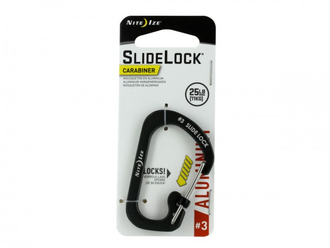 Niteize Niteize-csla3-09-r6 No. 3 Aluminum With Slide-to-lock Design Slidelock Carabiner - Charcoal