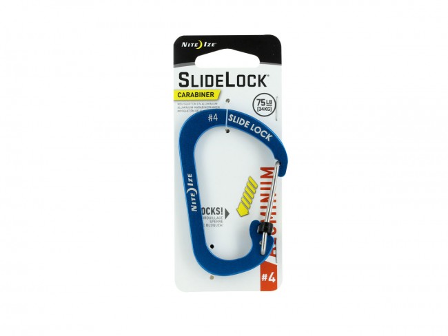 Niteize Niteize-csla4-03-r6 No. 4 Aluminum With Slide-to-lock Design Slidelock Carabiner - Blue
