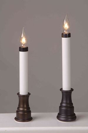 -sl9ab 9 In. 75w Tall Candle With White Pvc Sleeve Candle Cap & Clear Lamp, Antique Bronze