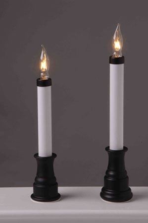 -sl9mb 9 In. 75w Tall Candle With White Pvc Sleeve Candle Cap & Clear Lamp, Matte Black