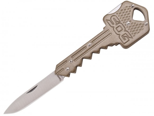 -key102-cp 1.5 In. Straight Edge Key Folding Knife, Brass