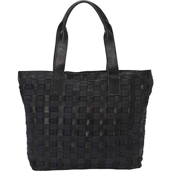 Cl-100 Leather Weave Tote With Black Canvas Tote