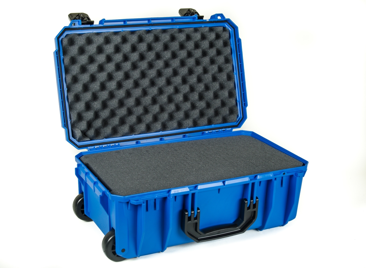 830 Carry On Wheeled Case With Foam- Blue