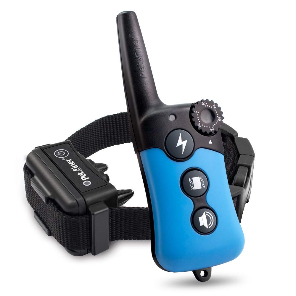 619-1 330 Yards Remote Rechargeable & Waterproof Dog Electric Training Collar With Tone, Vibration & Static Shock Collar - Blue & Orange