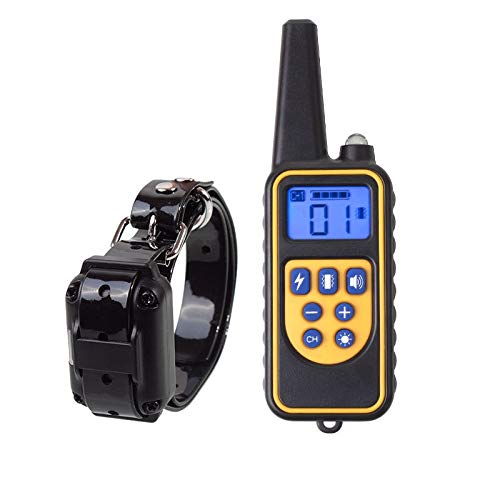 Pet880-1 800 M Pet Remote Control Rechargeable & Waterproof Dog Electric Training Collar - Black