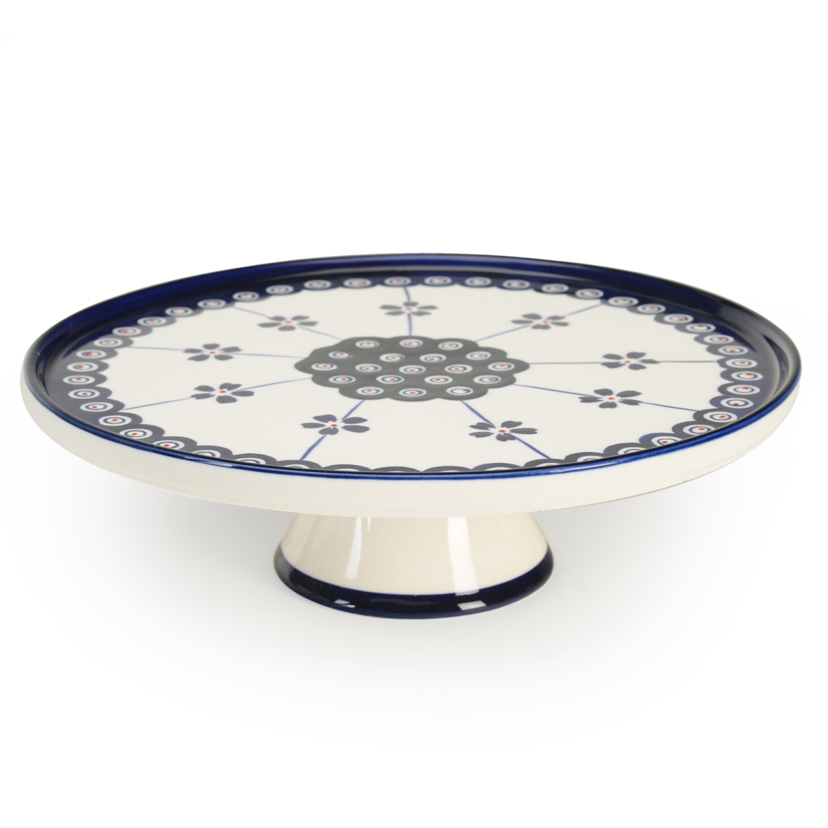 5391 Pottery Cake Stand, Blue