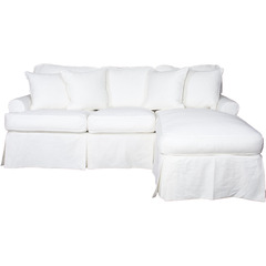 Su-117678sc-423080 Horizon Sleeper Sofa & Chaise - Slip Cover Set Only, Warm White