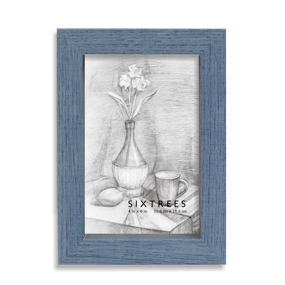 4 x 6 in. Ethan Blue Wood Picture Frame
