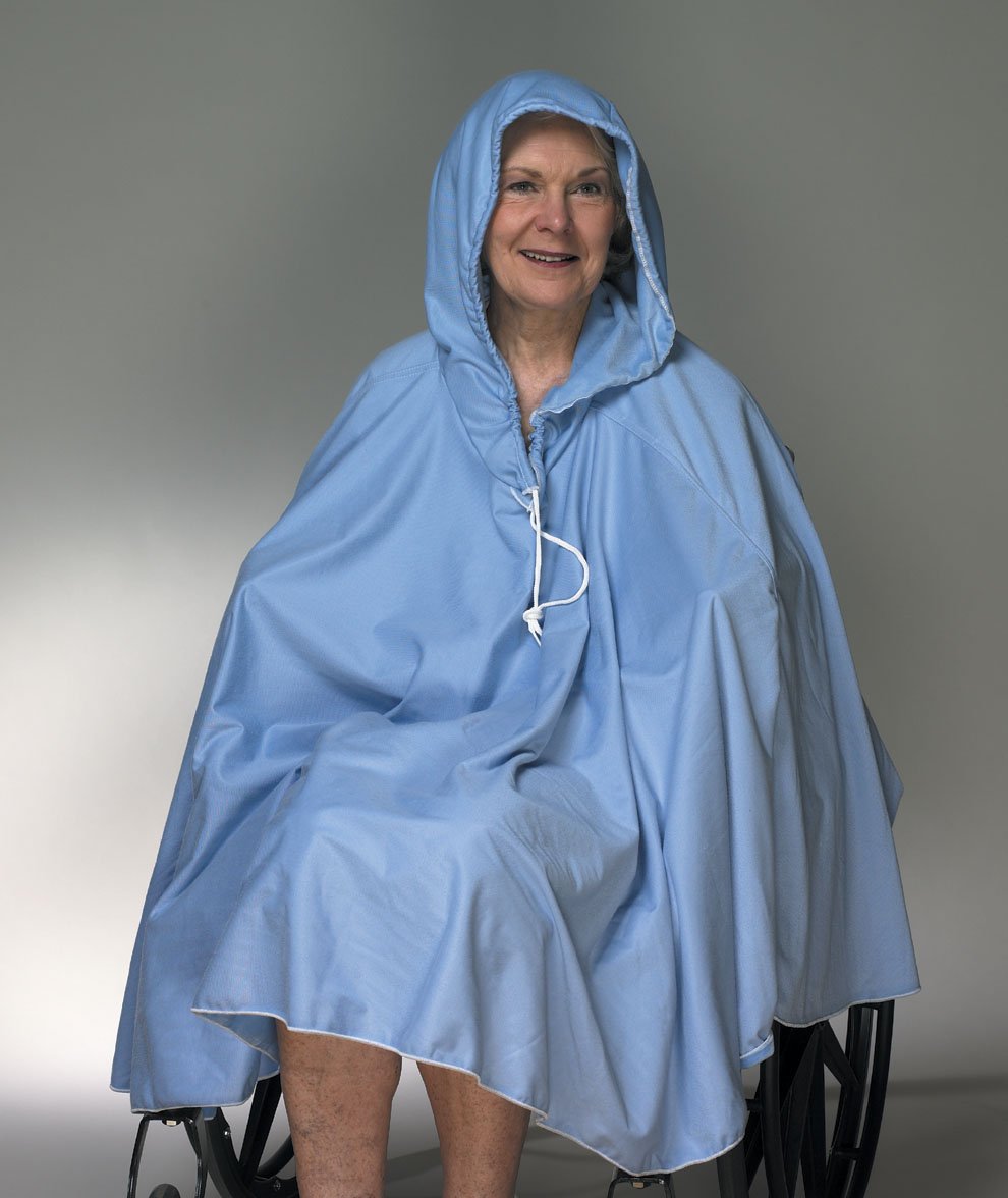 909140 34 In. Shower Poncho - Long Back With Hood
