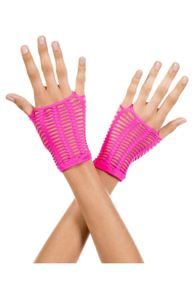 480-neonpink Oval Net Gloves - Neon Pink