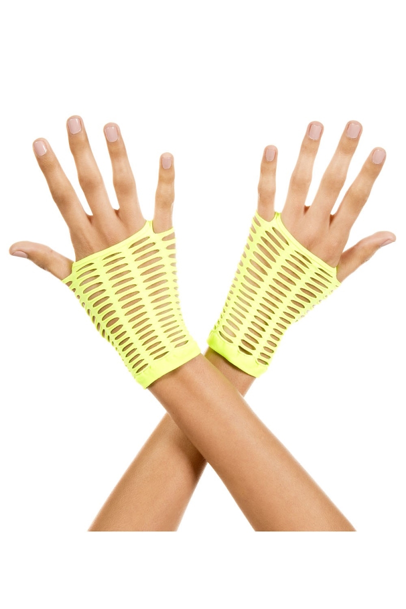 480-neongreen Oval Net Gloves - Neon Green