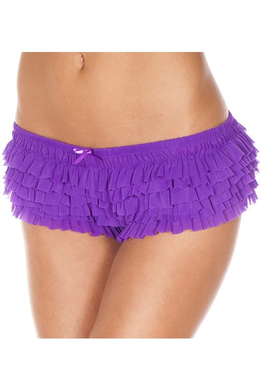 117-purple Soft Ruffle Tanga, Purple