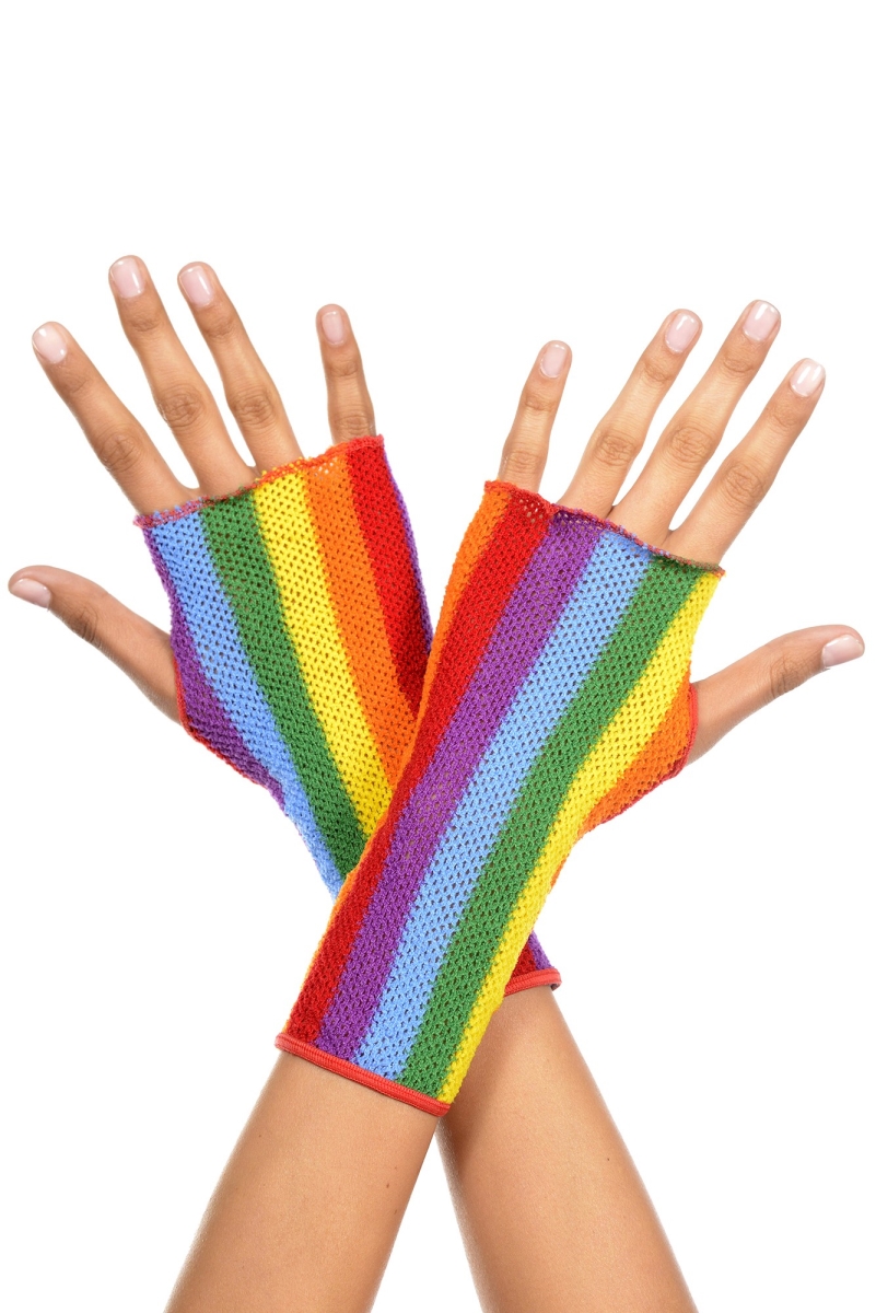 443-rainbow Multi Colored Gloves, Rainbow