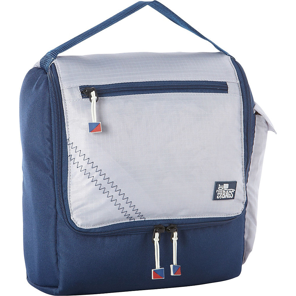 713sb Spinnaker Insulated Soft Lunch Box Grey With Blue Trim, Silver