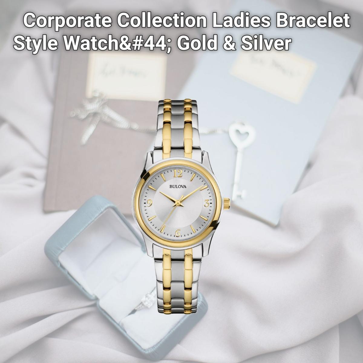 Picture of Bulova 98L218 Corporate Collection Ladies Bracelet Style Watch&#44; Gold & Silver