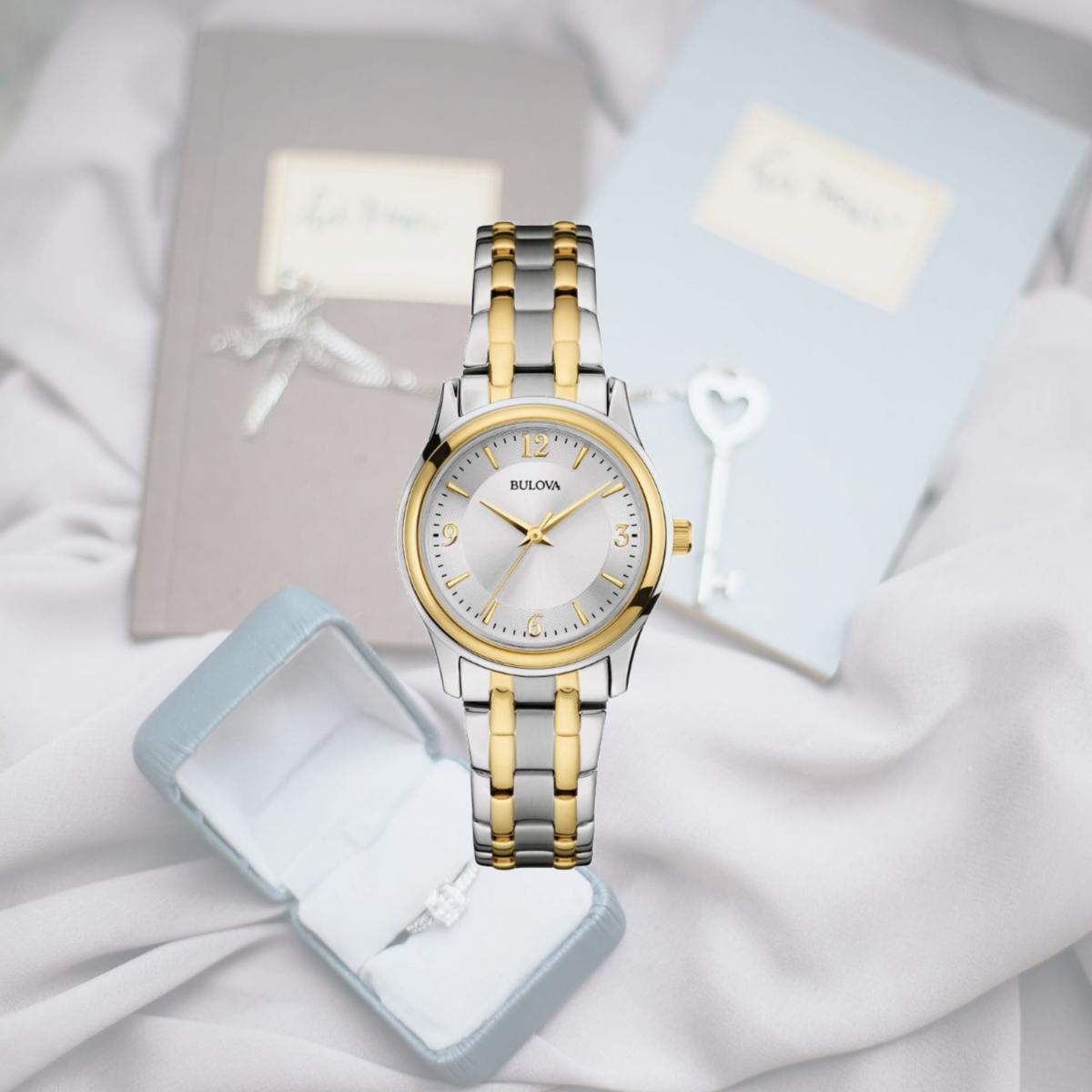 Picture of Bulova 98L218 Corporate Collection Ladies Bracelet Style Watch&#44; Gold & Silver