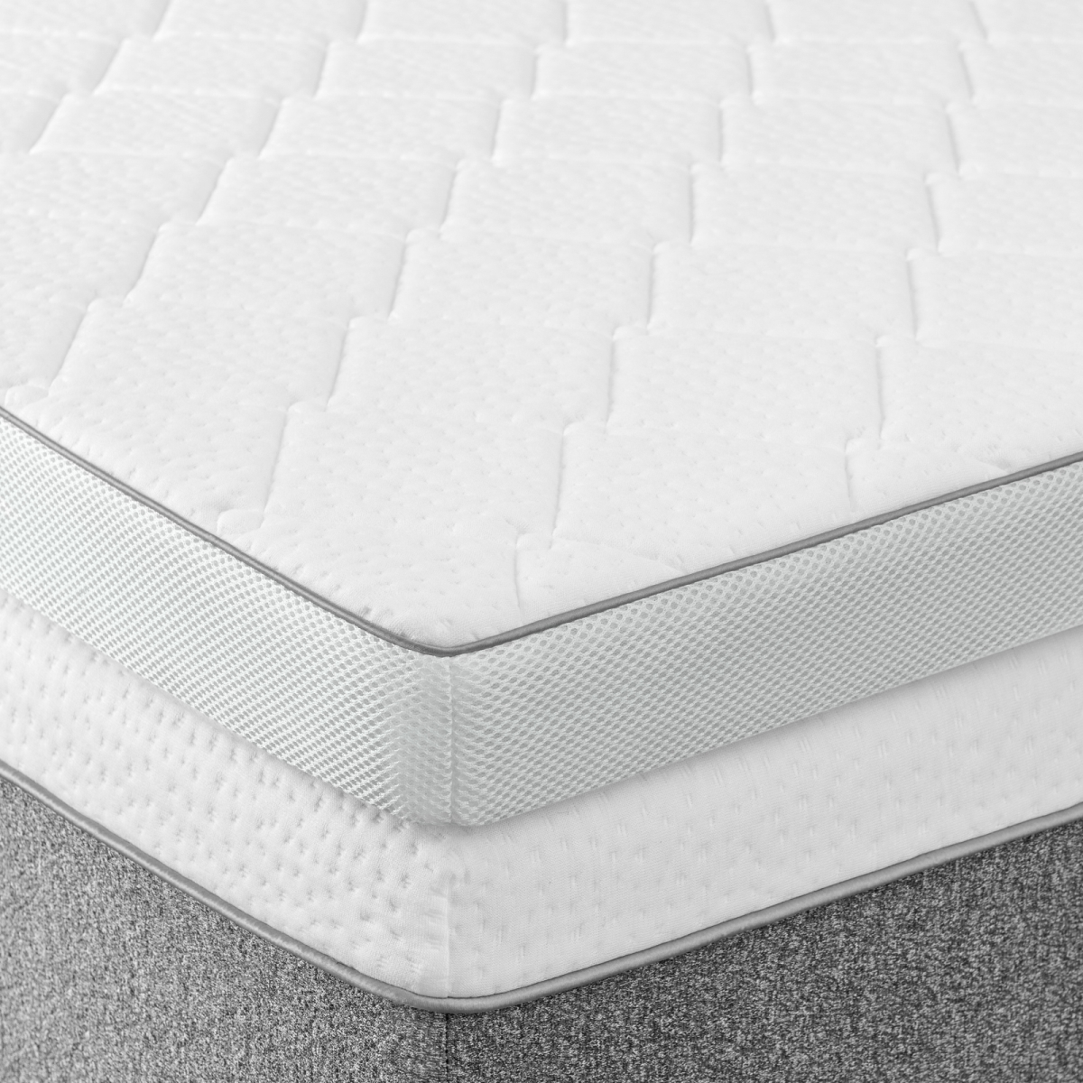 Panda Tt0009 3 In. Solace Sleep Quilted & Ventilated Memory Foam Slab Mattress Topper With Cover & Non Solid Bottom, Twin