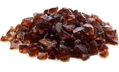 Fgamber Fire Glass Small Pebbles, Amber - 0.25 - 0.50 In.
