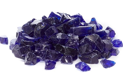 Fgcb Fire Glass Small Pebbles, Cobalt Blue - 0.25 - 0.50 In.