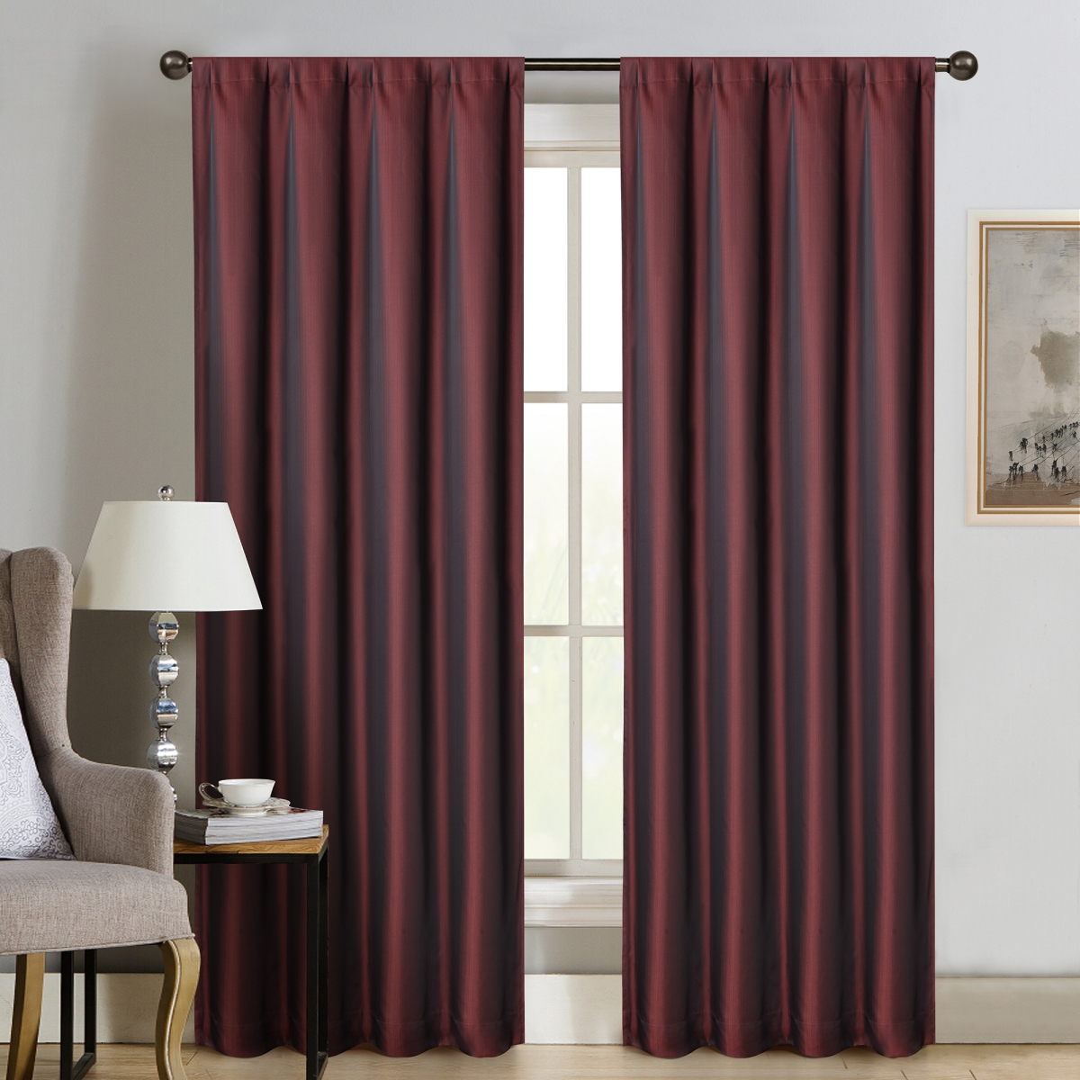Crescent Double Layer Total Blackout Rod Pocket Single Curtain Panel 52"x84"