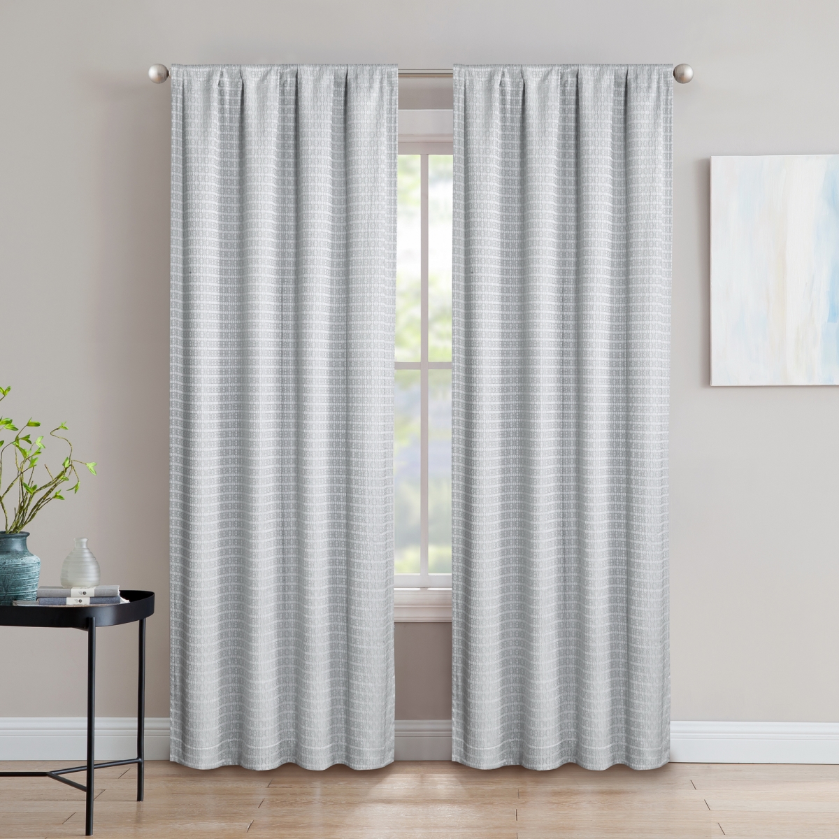 Crescent Double Layer Total Blackout Rod Pocket Single Curtain Panel 50"x84"