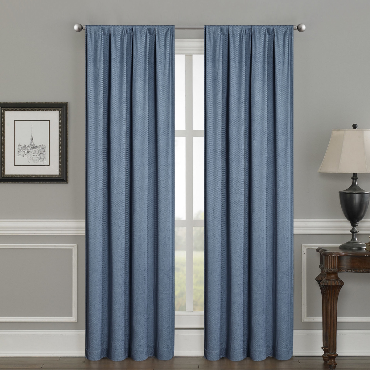 Silk+home Luxury Velvet Blackout Rod Pocket Curtain Panel Pair 52"x84"