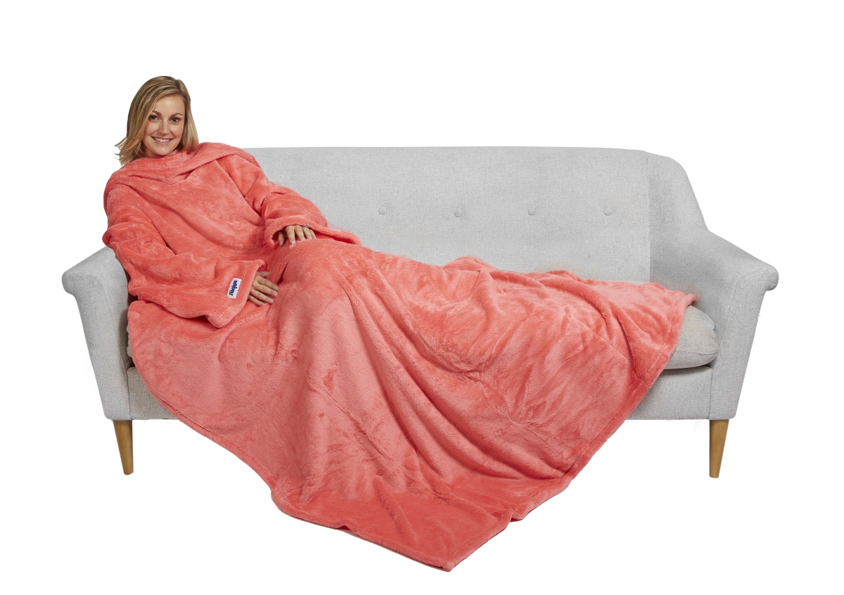 60 X 80 In. The Ultimate Slanket With Hand & Foot Pocket, Coral