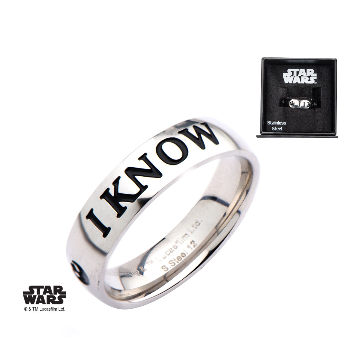 Swhsplfr04-9 Stainless Steel I Love You & I Know Ring - Size 9