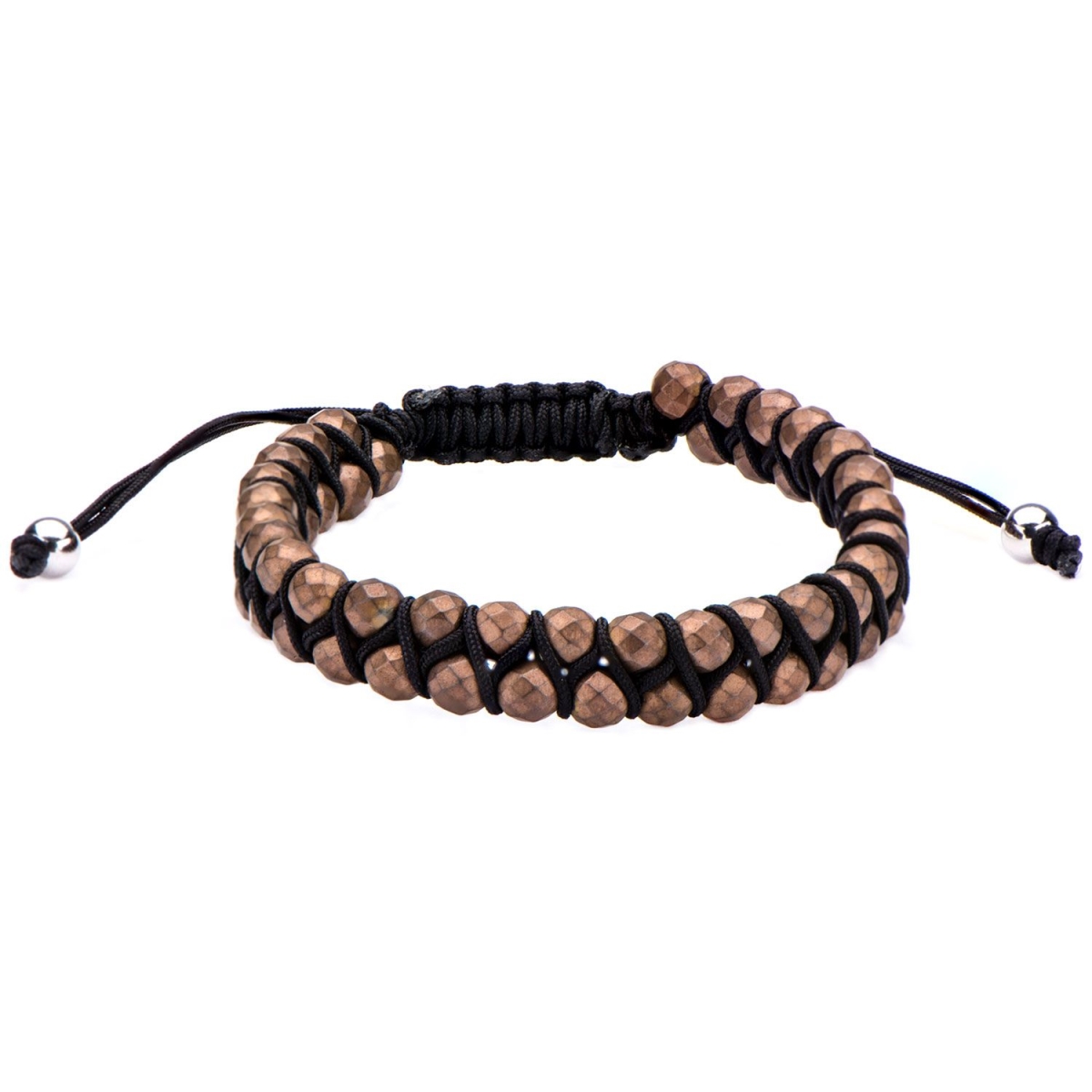 Br20172brnhm Brown Hematite Beads Adjustable Bracelet