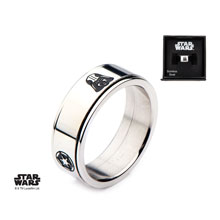 Mens Stainless Steel R2-d2, Rebel & Jedi Symbol Spinner Ring - Size 9