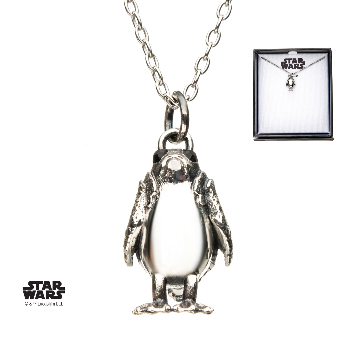 Sw8po3dpnk02 Stainless Steel Porg Pendant With Chain