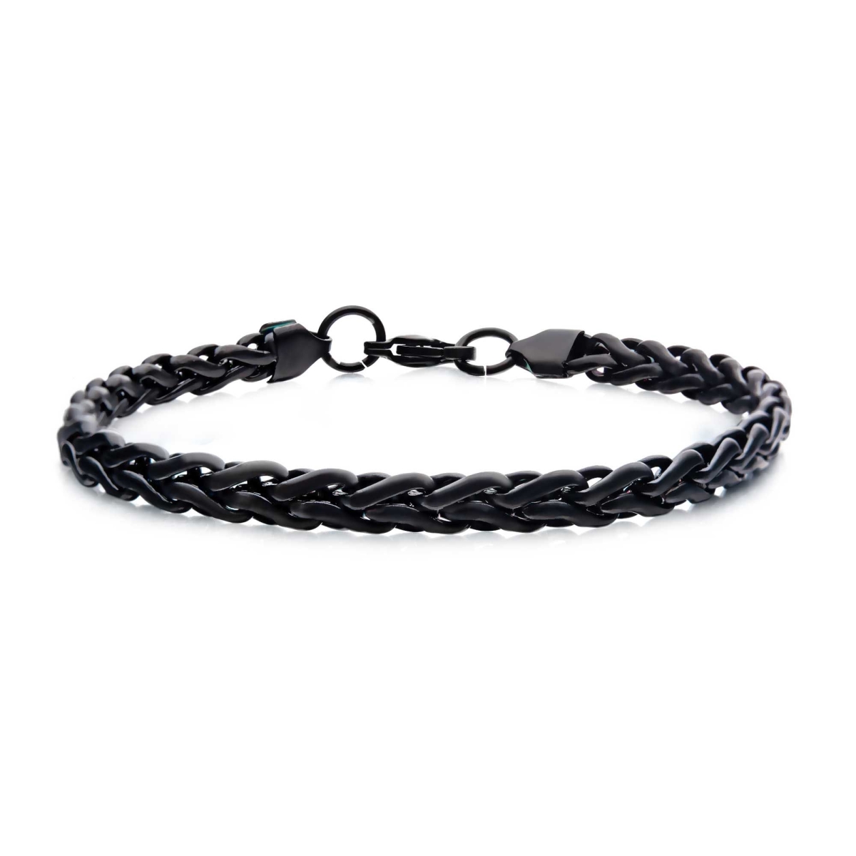 Br21601mk 6 Mm Mens Stainless Steel Black Plated Spiga Matte Matching Bracelet & Necklace Set
