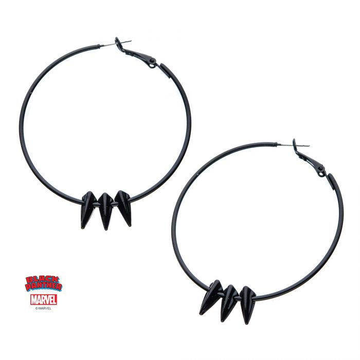 Bkprclwher01 Black Panther Claw Hoops Earrings