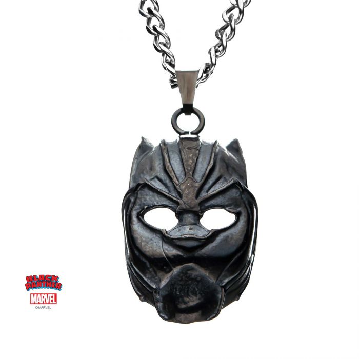 Bkpr3dpnk01 Black Panther Mask 3d Pendant