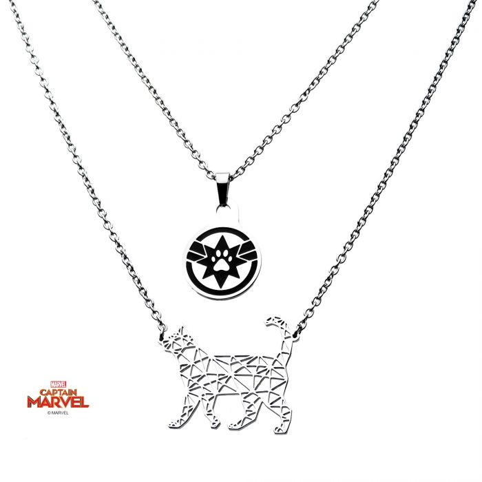 Cmrvlgotrdnk01 Captain Stainless Steel Goose Cat 2-tiered Necklace