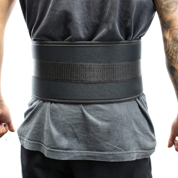 6 in. Last Punch Nylon Power Weight Lifting Belt & Back Support Belt, Black - Medium