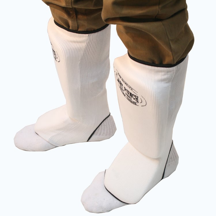 9002-xl Mma Professional Martial Arts Shin Pads - White, Extra Large