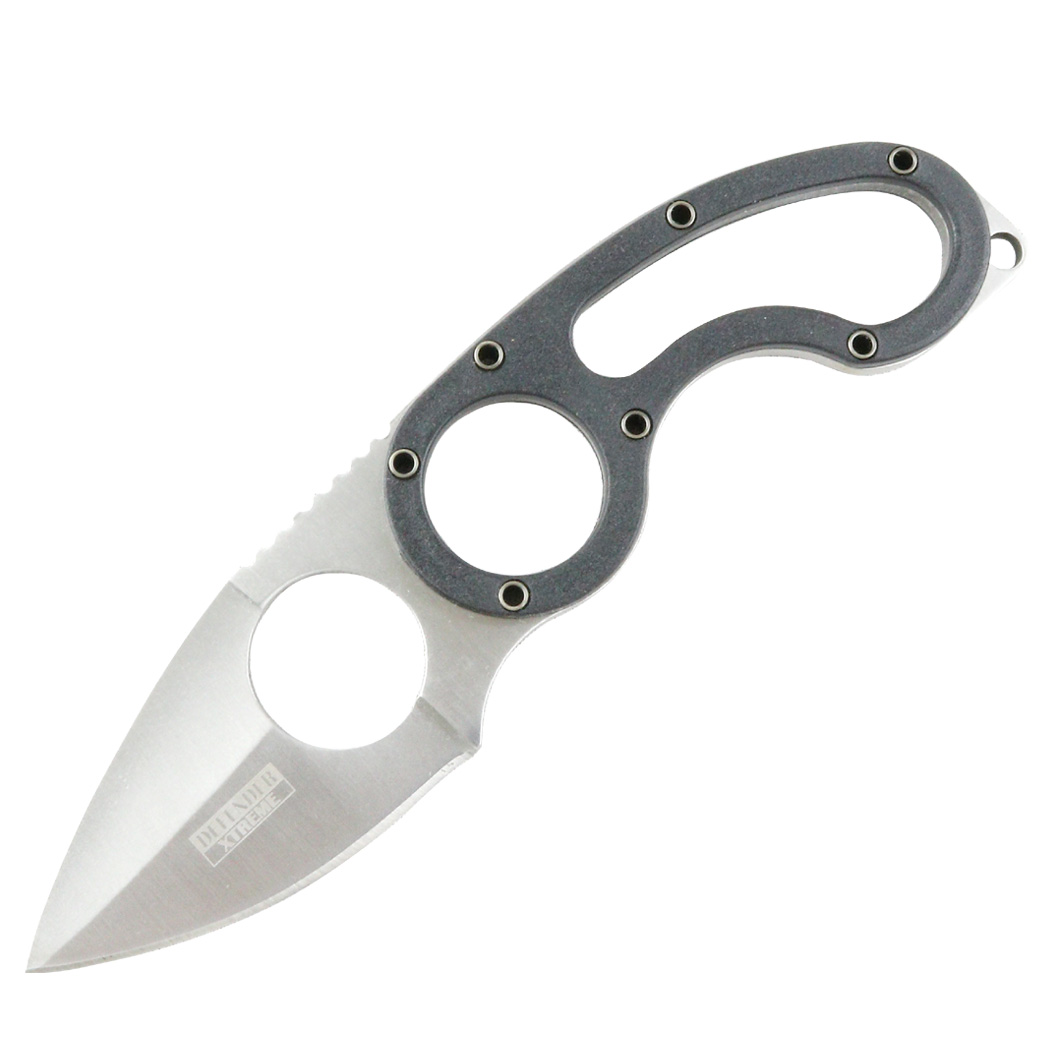 9867 7 in. Defender Xtreme Stainless Steel Full Tang Survival Knife with Sheath - Black