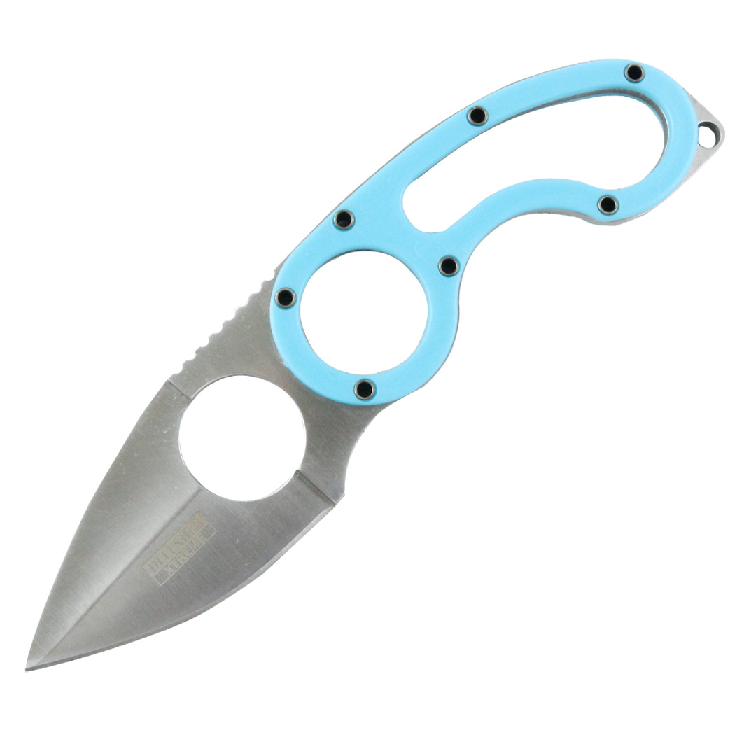 9868 7 in. Defender Xtreme Stainless Steel Full Tang Survival Knife with Sheath - Blue