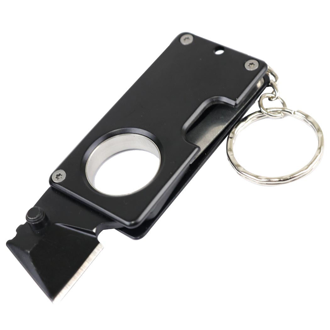 13391 3.5 in. Defender Stainless Steel Mini EDC Keychain Folding Knife, Black