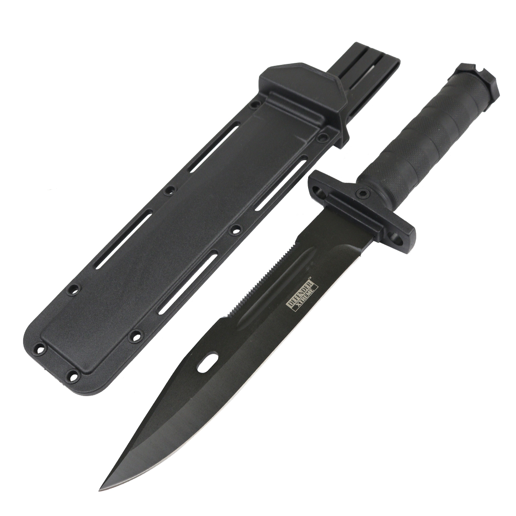 13581 14.5 in. Defender Xtreme Tactical Hunting Knife with ABS Handle Stainless Steel Serrated