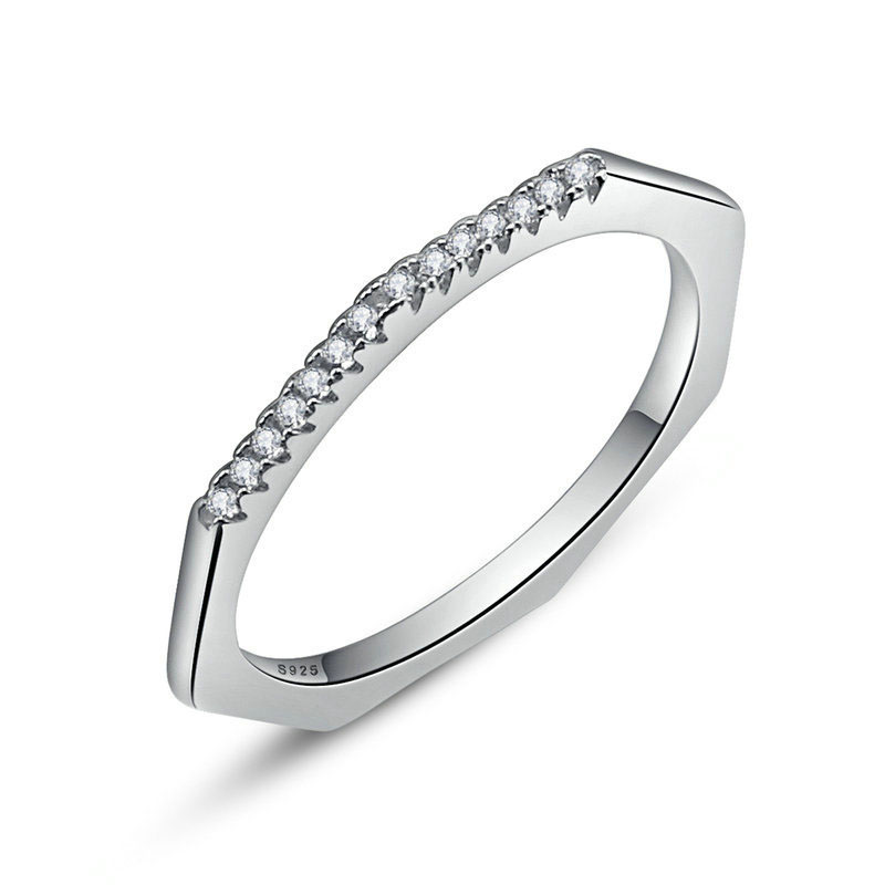 Bme-555183874171 Simple Geometry Cz 925 Silver Ring