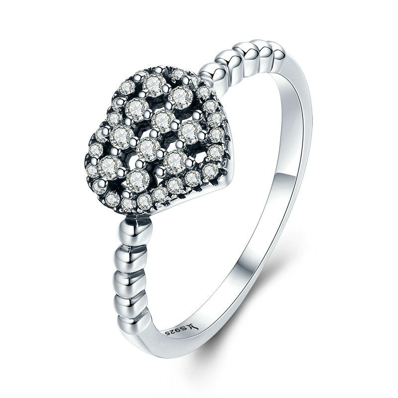 Bme-555488187430 Fashion Hollow Cz Heart 925 Silver Ring