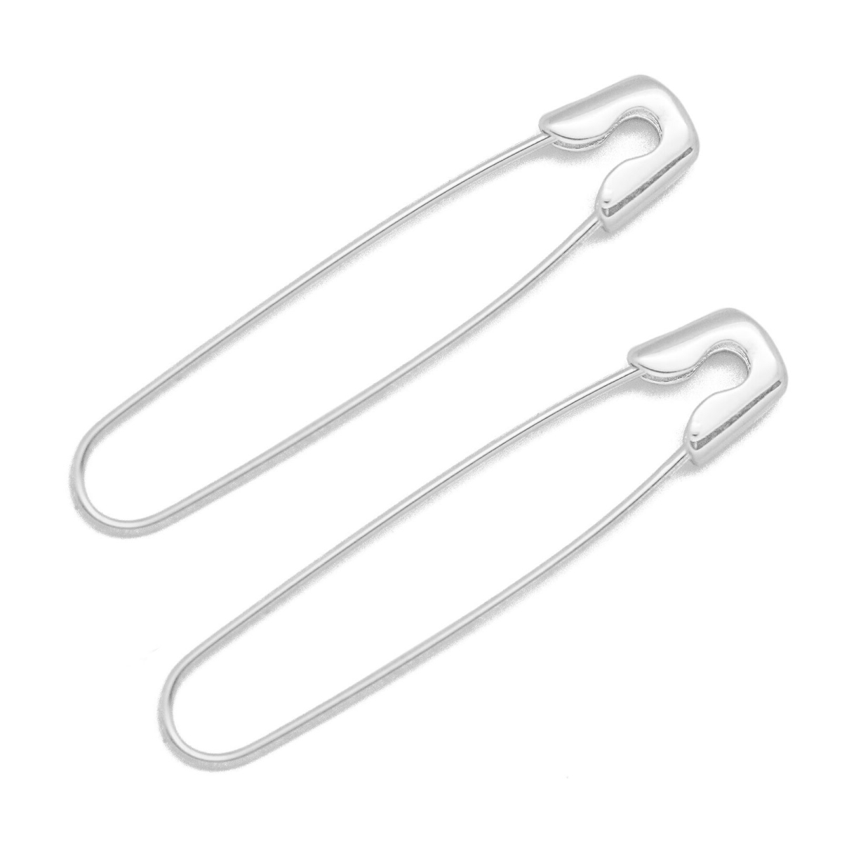 Hfyj-538204593821 Fashionable Simple Safety Pin 925 Sterling Silver Hoop Earrings