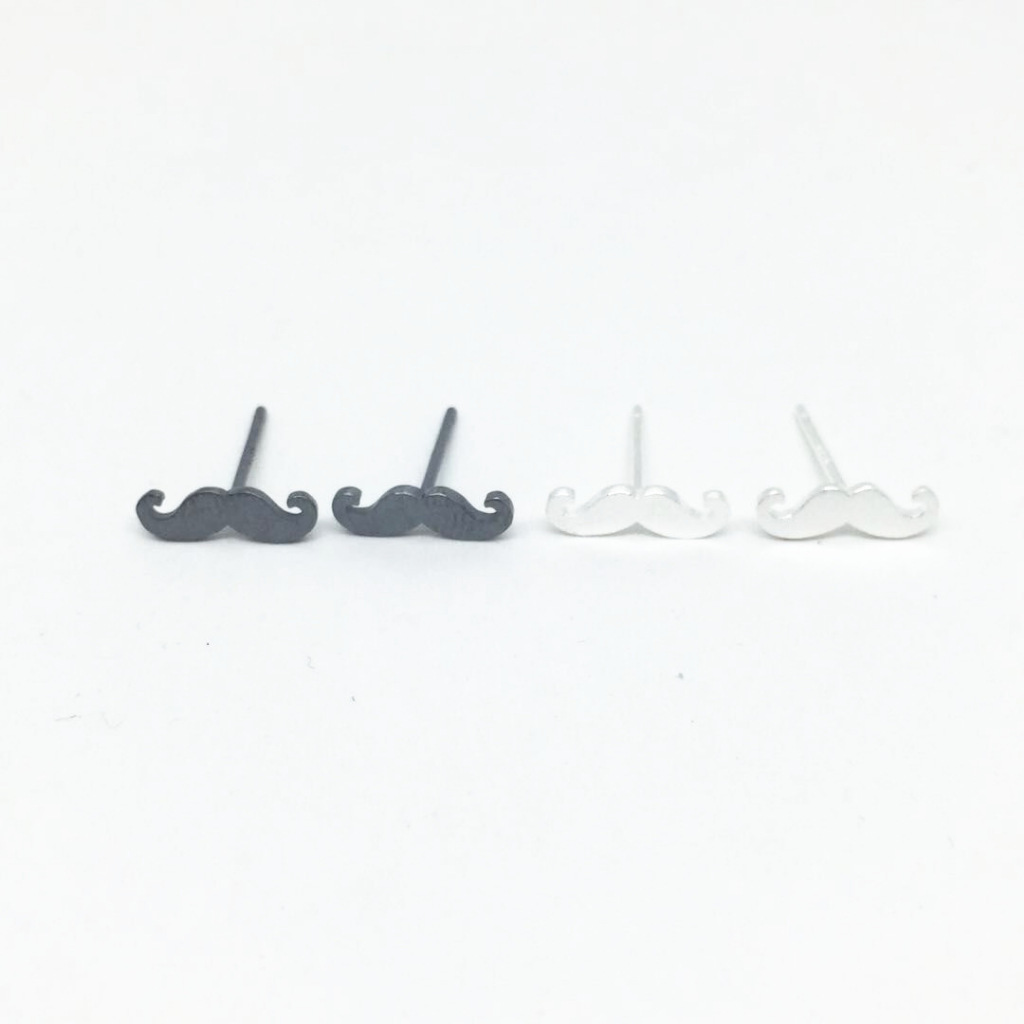 Hfyj-562900795627 Simple Moustache Beard 925 Silver Earrings
