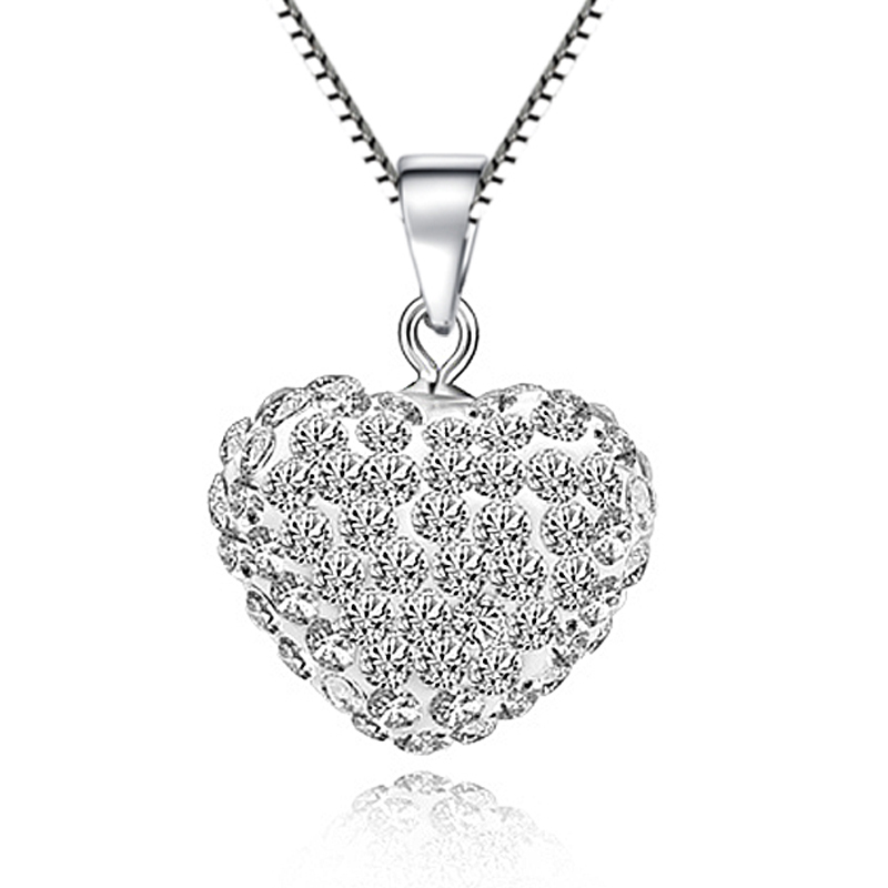 Mllm-521107966126 Heart White Cz 925 Sterling Silver True Love Pendant For Women
