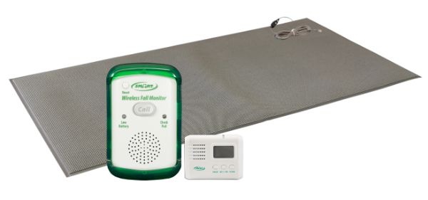 Wmfm7-sys 24 X 48 In. Wireless Fall Monitor With Corded Weight-sensing Floor Mat & Lcd Pager System - Gray