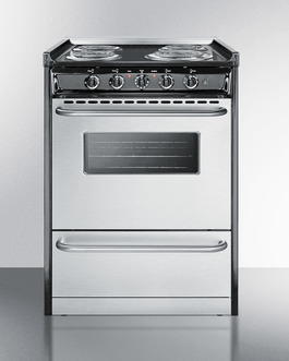 Tem610brwy 24 In. Slide-in Electric Range With Stainless Steel Doors & Black Porcelain Top, Replaces Tem630r