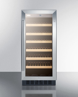 Swc1535b 15 In. Freestanding Under Counter Wine Cooler With Digital Controls & Led Lighting - 33 Bottles