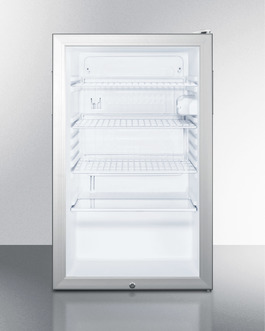 Accucold Scr450l7ada 4.1 Cu. Ft. X 20 In. Ada Height Glass Door All-refrigerator With Lock - White